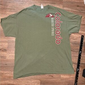 Gildan Olive Colorado Graphic Tee XL Humor Funny Shirt Ski Hiking Outdoors